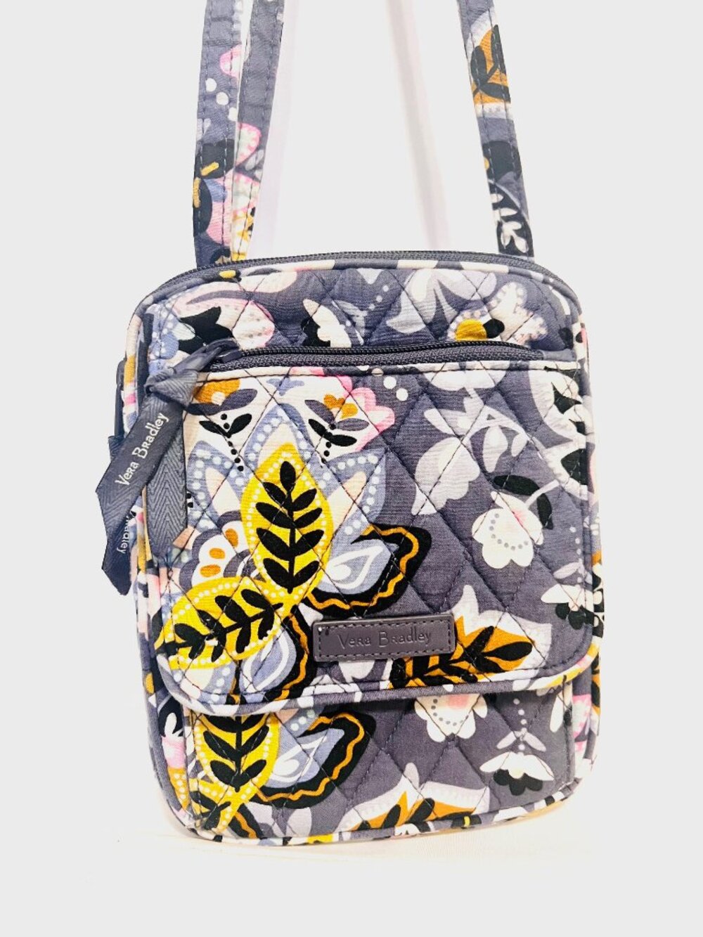 Vera Bradley Charmont Meadow Small Crossbody Flip Top Id Holder Quilted Adj Stra